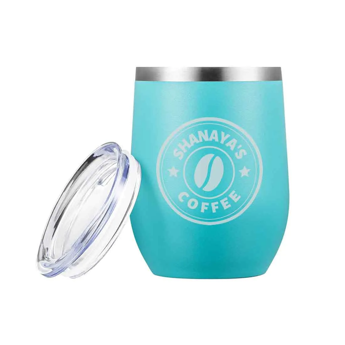 Customized Small Coffee Tumbler for Travelling with Name Engraved Design (350 ML) - Coffee