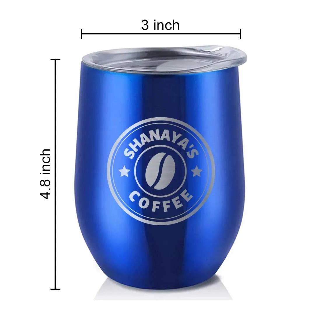 Customized Small Coffee Tumbler for Travelling with Name Engraved Design (350 ML) - Coffee