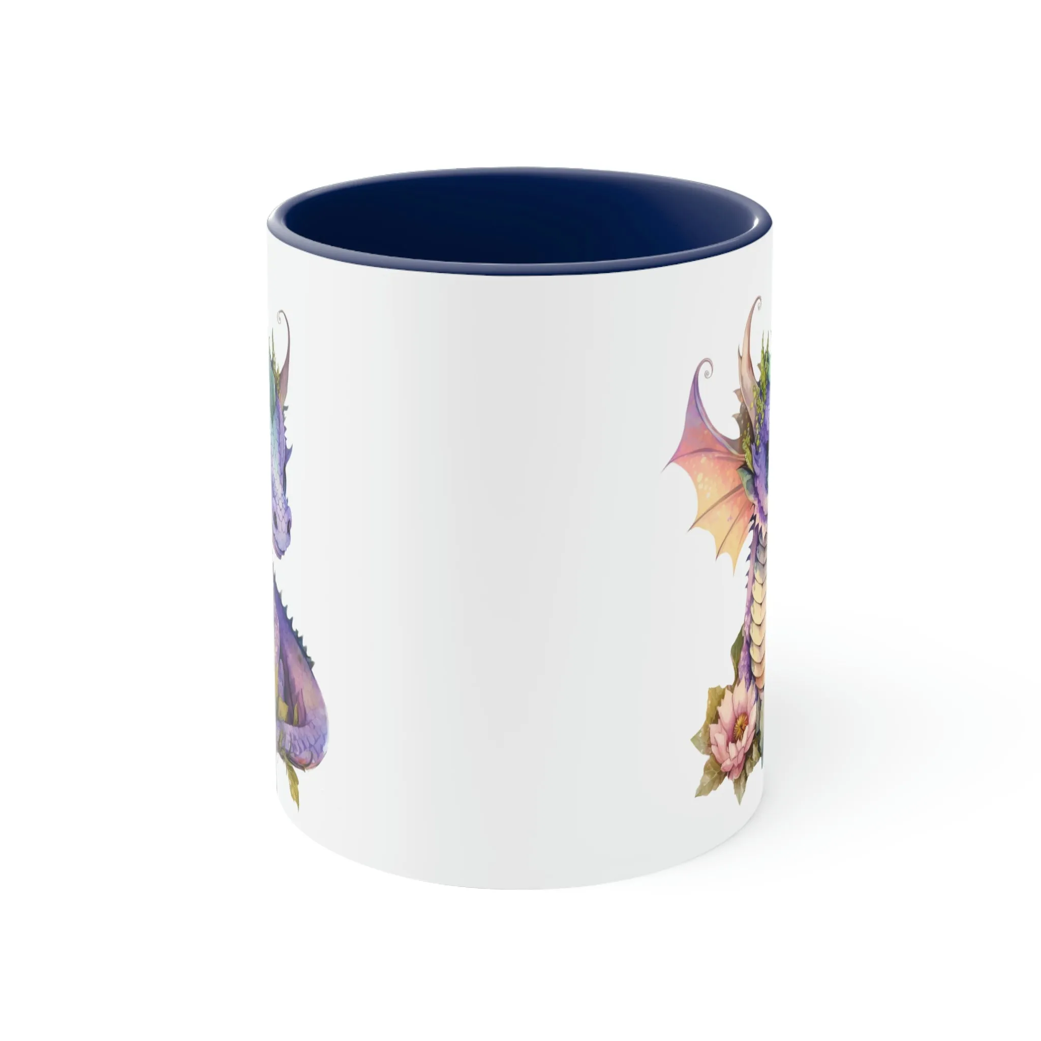 Cute Magic Watercolor Dragon 01 - Accent Coffee Mug, 11oz