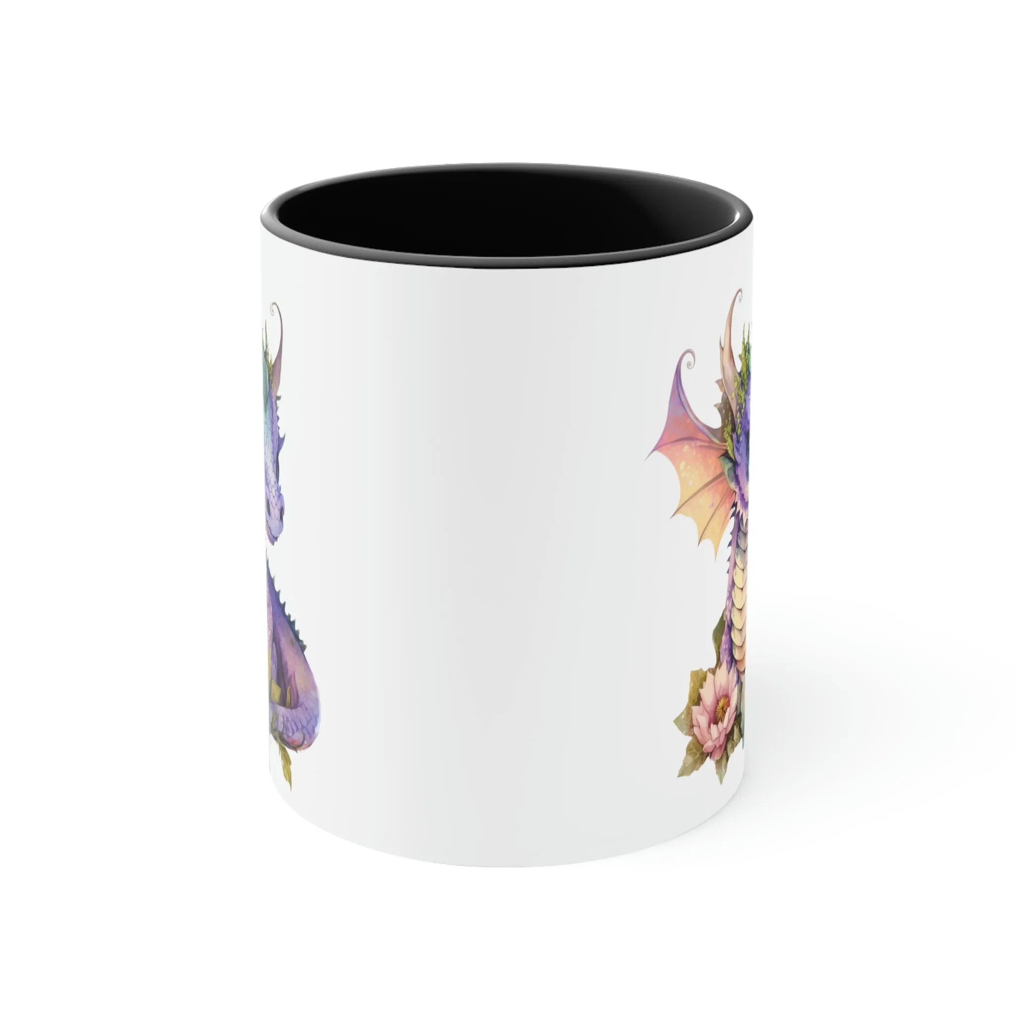 Cute Magic Watercolor Dragon 01 - Accent Coffee Mug, 11oz