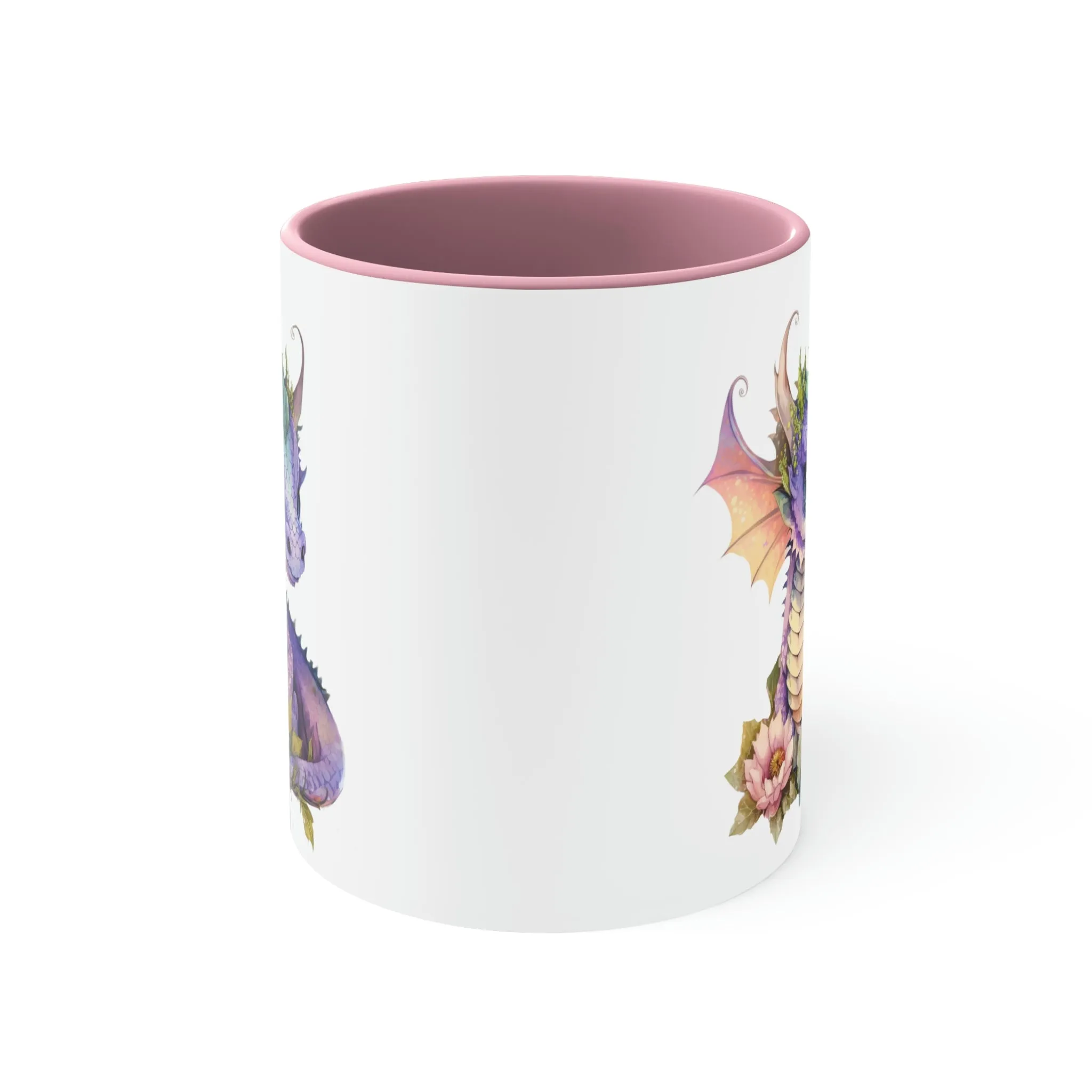 Cute Magic Watercolor Dragon 01 - Accent Coffee Mug, 11oz