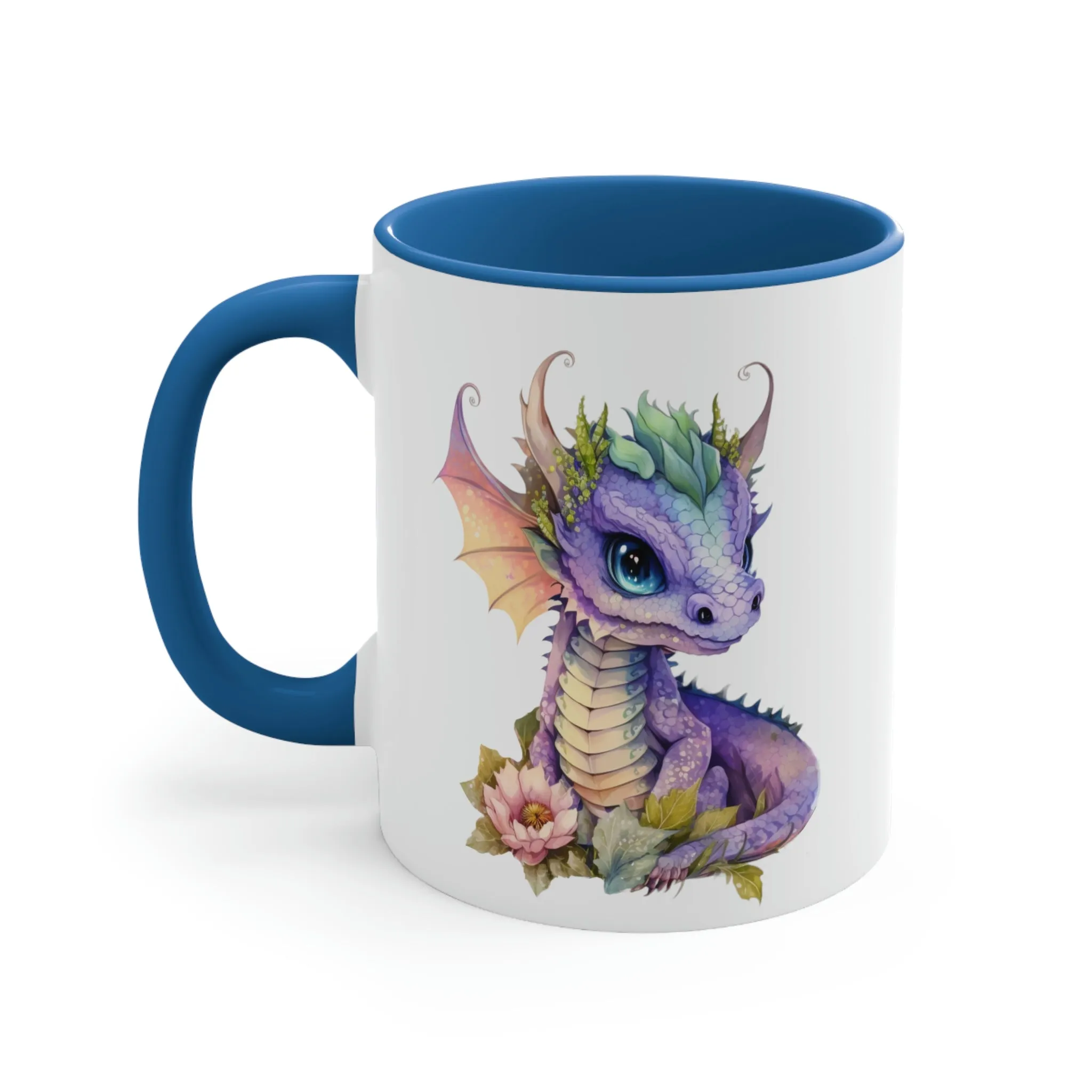 Cute Magic Watercolor Dragon 01 - Accent Coffee Mug, 11oz