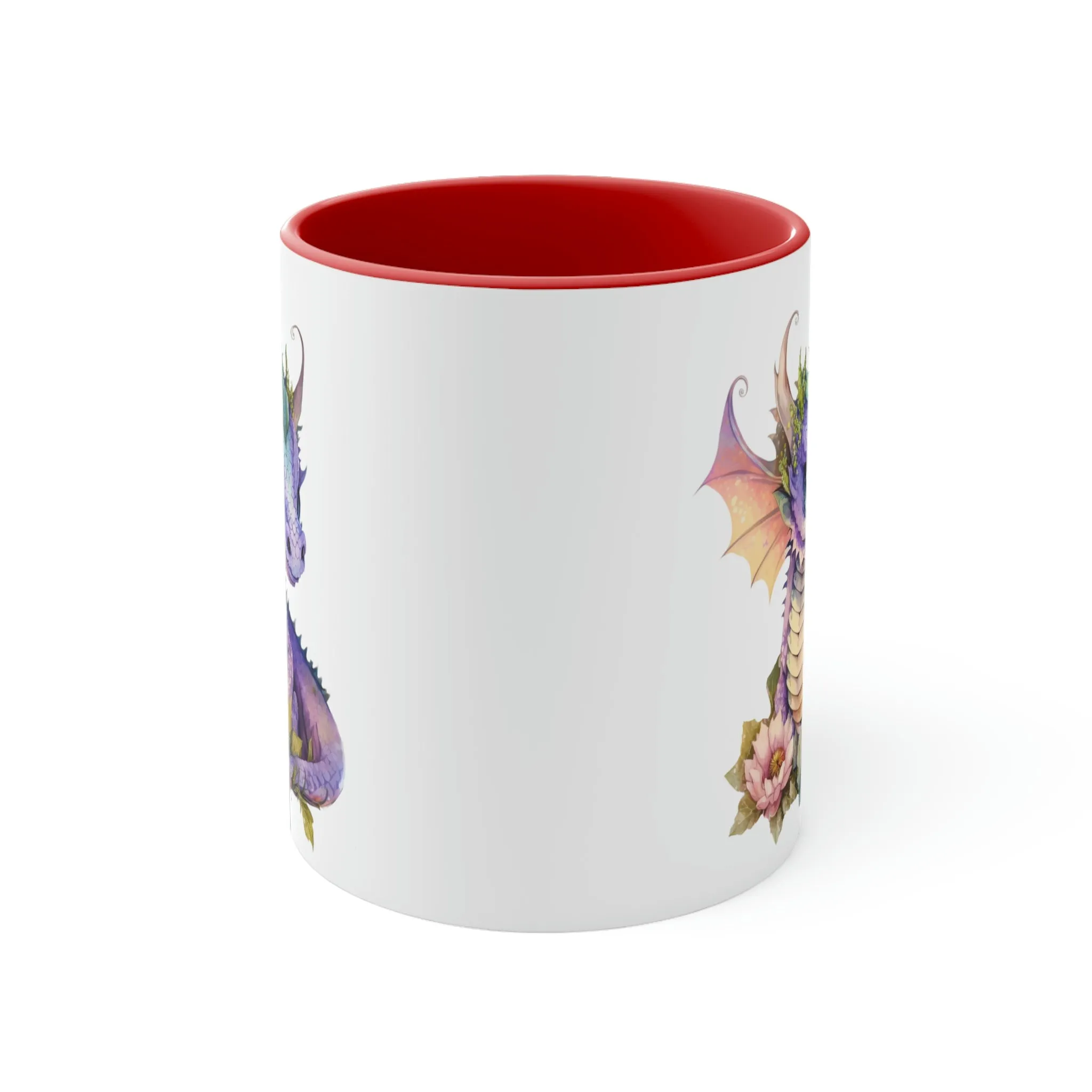 Cute Magic Watercolor Dragon 01 - Accent Coffee Mug, 11oz