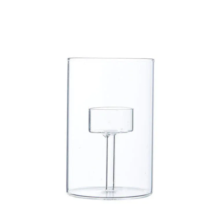 Cylindrical Glass Tealight Lantern - Two Sizes