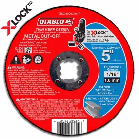 Diablo DBX050063701F 5"Type 27 Metal Cut-Off Disc for X-Lock and All Grinders