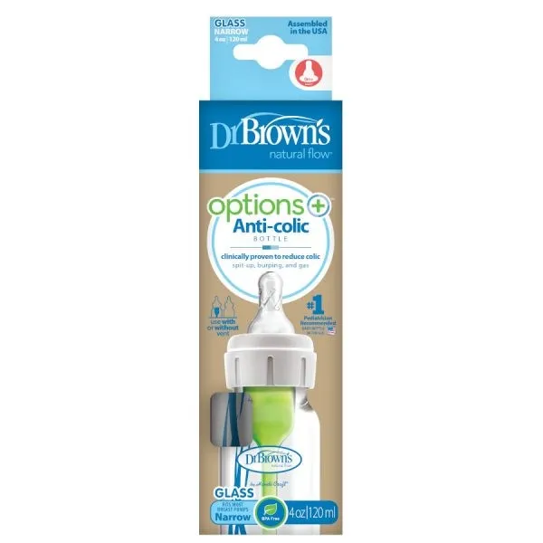 Dr Brown's 4 oz/120 ml Narrow Glass Options  Bottle (1-Pack)