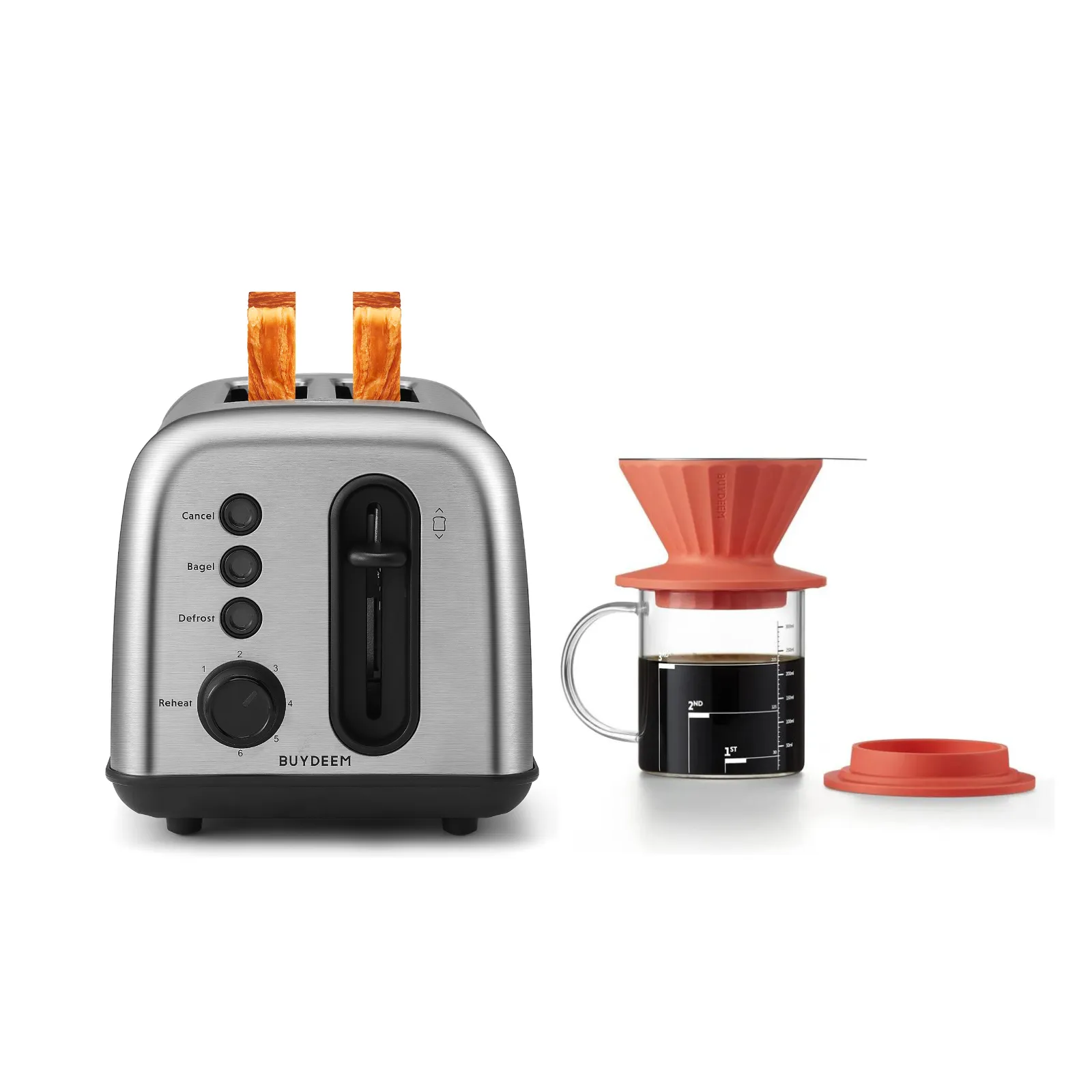 DT420 Retro 2-Slice Toaster with Coffee Dripper Set - Bundle Offer