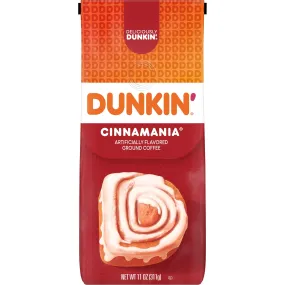 Dunkin Cinnamania Ground Coffee, 11-Ounce Bag