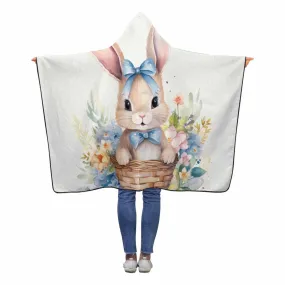 Easter Bunny Awd1341  Hooded Blanket 60"x50"