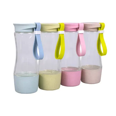 Eco Friendly Wheat Straw Clear Glass Bottle