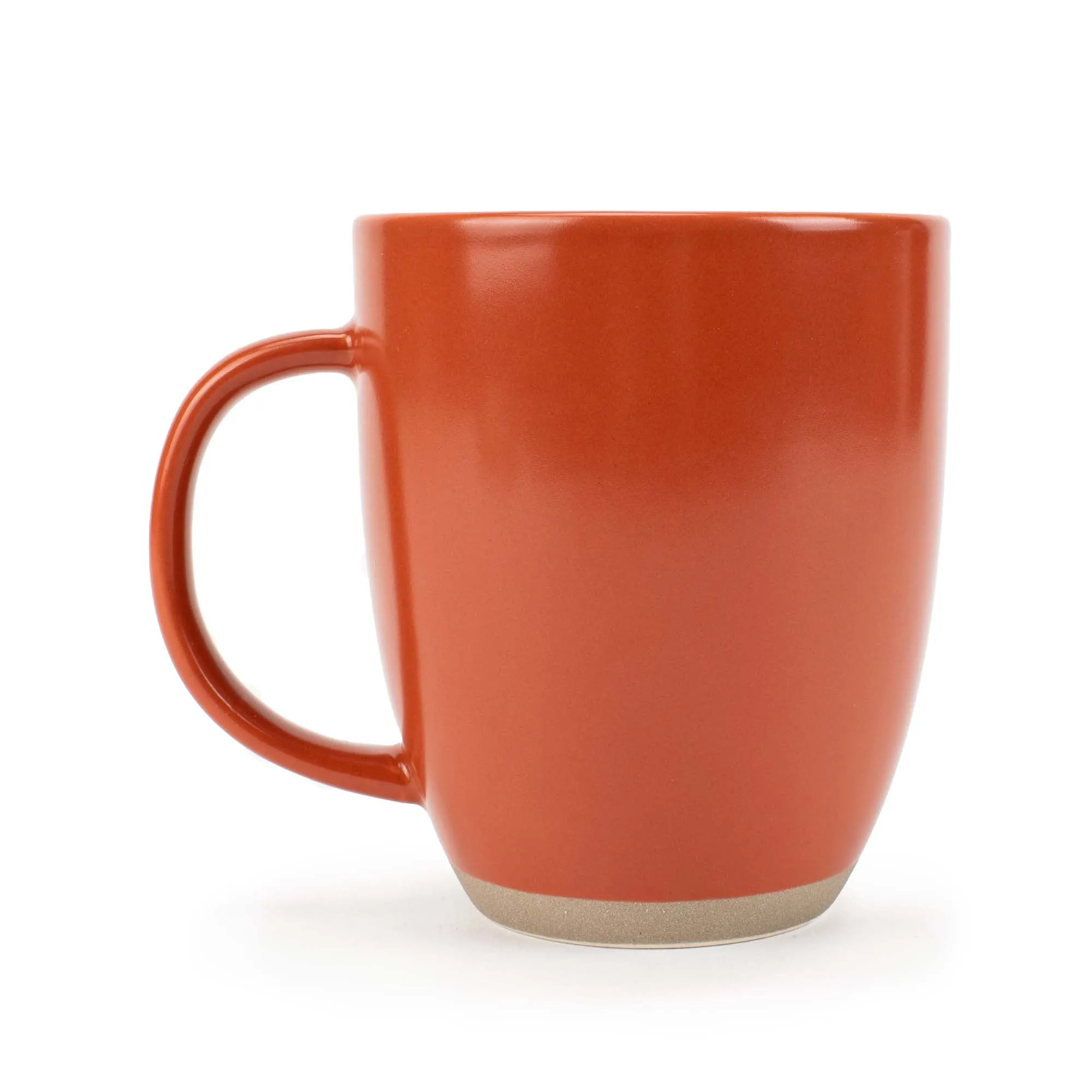 Elanze Designs Raw Clay Bottom Rust Red 13 ounce Ceramic Coffee Mugs Set of 4