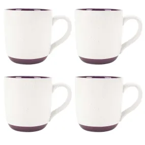 Elanze Designs Typewriter Speckled Purple 13 ounce Ceramic Coffee Mugs Set of 4