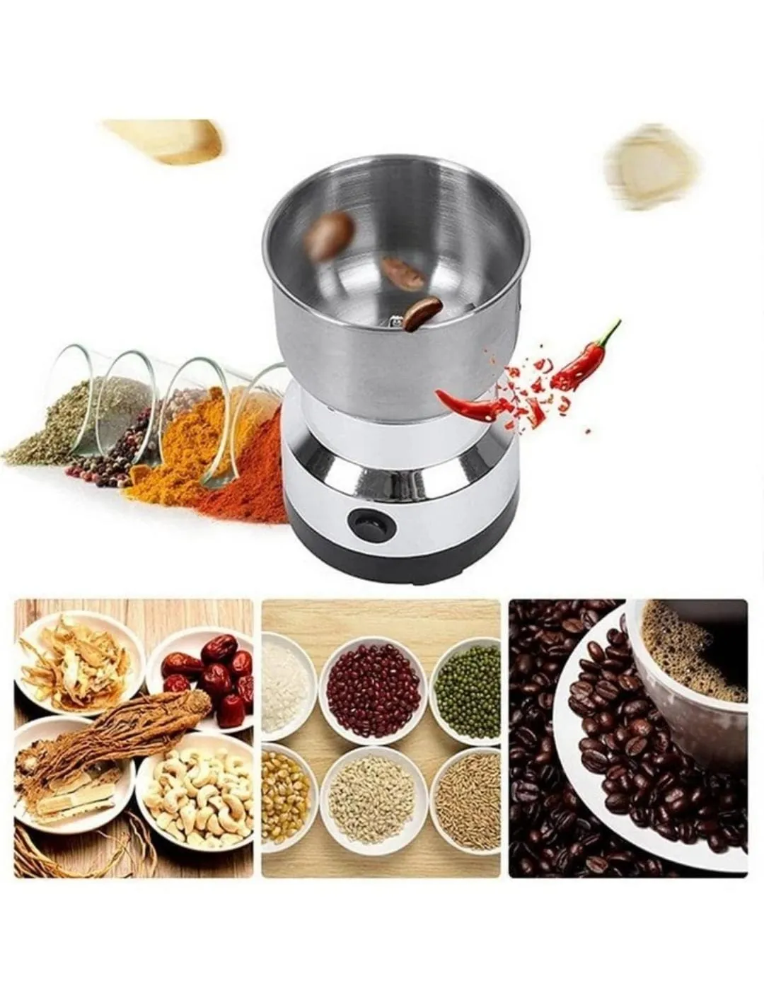 Electric Coffee Grinder, Multifunction Stainless Steel Blenders Smash Machine