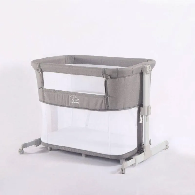 Elphybaby Baby Crib with Breathable Net - Grey