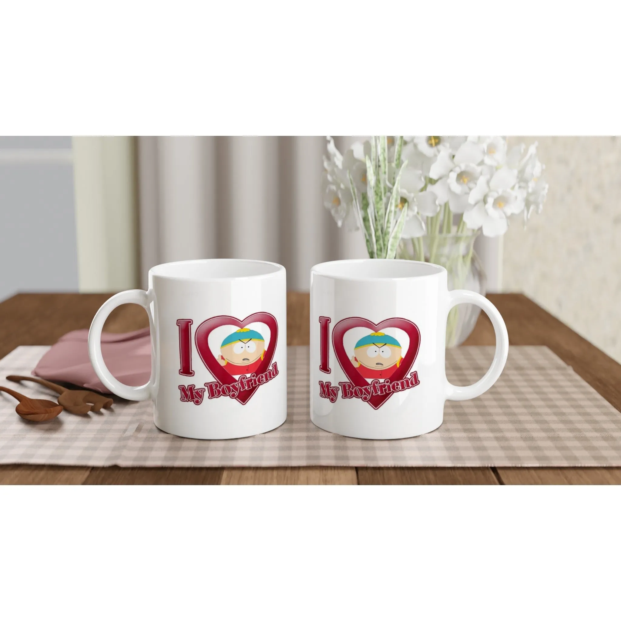 eric cartman happy valentines  i love my boyfriend - White 11oz Ceramic Mug