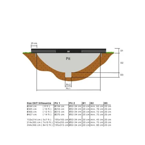 EXIT Silhouette Ground Trampoline with Safety Net