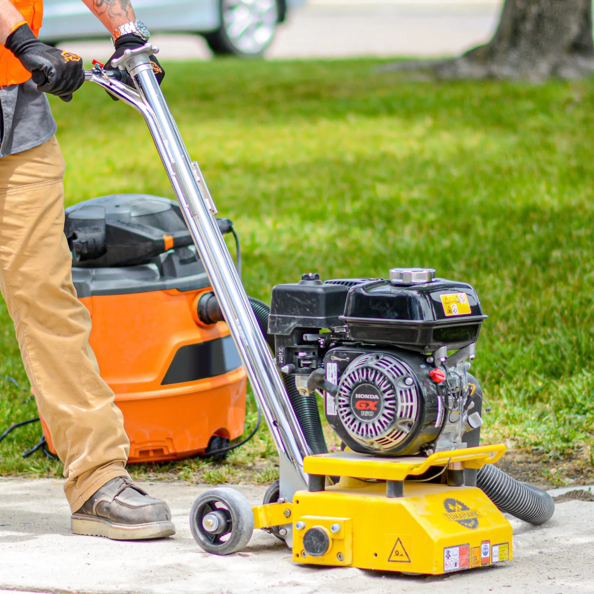 Factory Reconditioned Gas Concrete Scarifier Planer Grinder with 5.5 HP Honda Engine & Drum