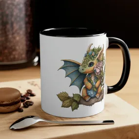 Flower Dragon - Accent Coffee Mug, 11oz