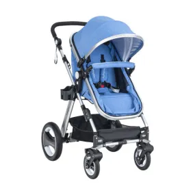 Folding Aluminum Baby Stroller Baby Jogger with Diaper Bag-Blue