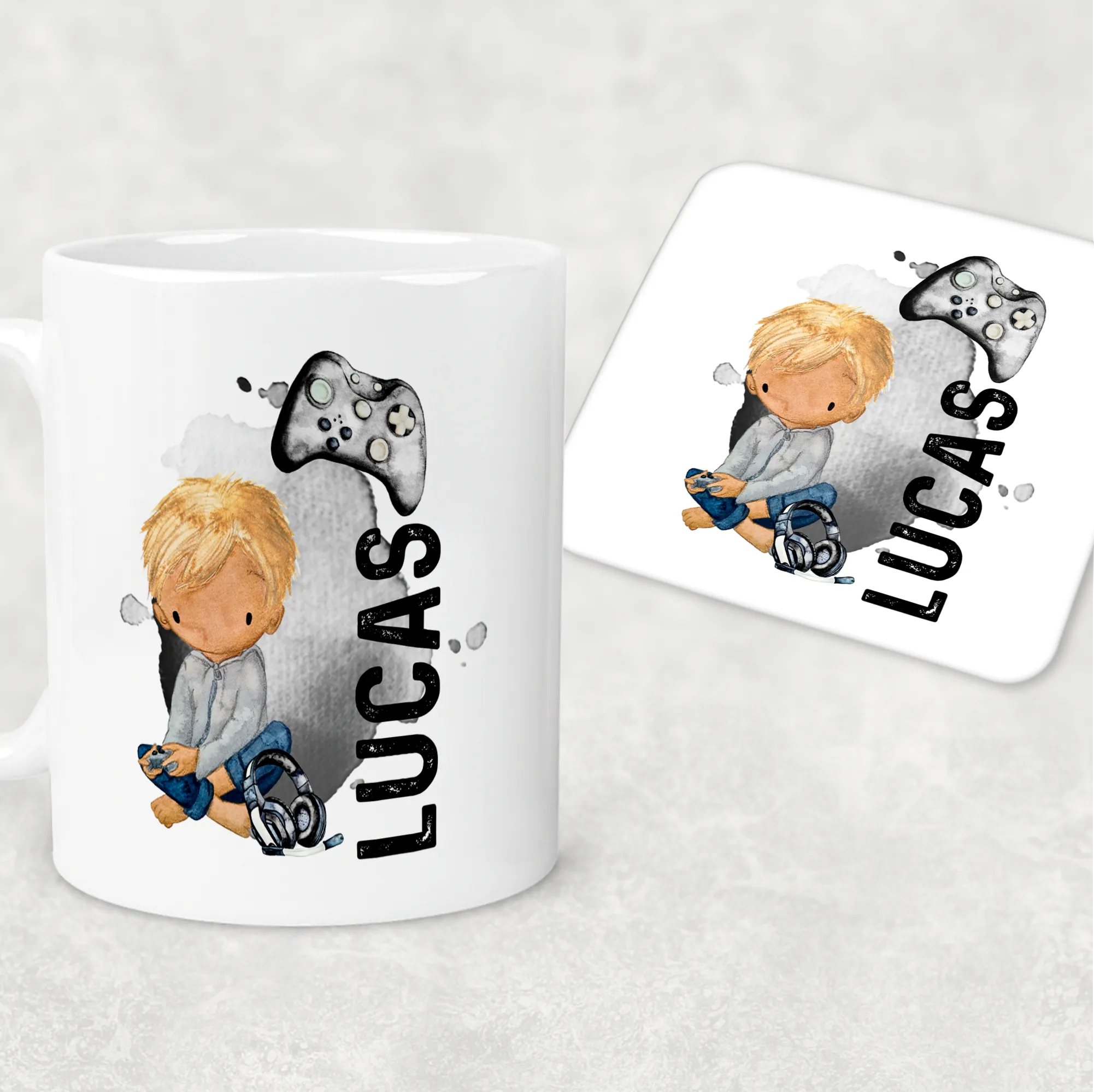 Gamer Character Personalised Watercolour Mug