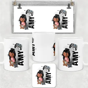 Gamer Character Personalised Watercolour Mug