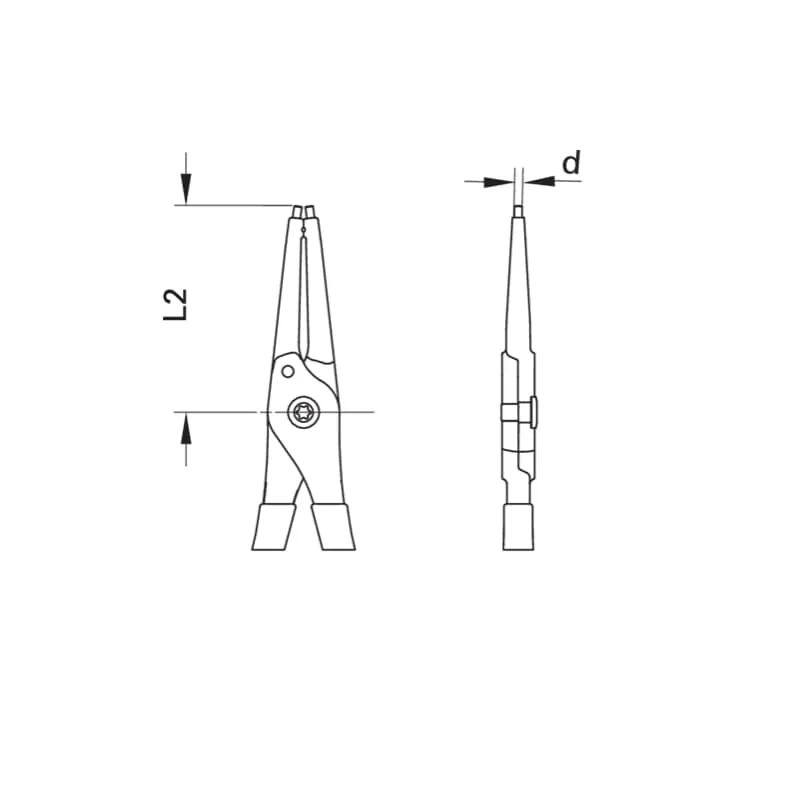 Gedore 2930803 Circlip Pliers For Internal Retaining Rings, Straight