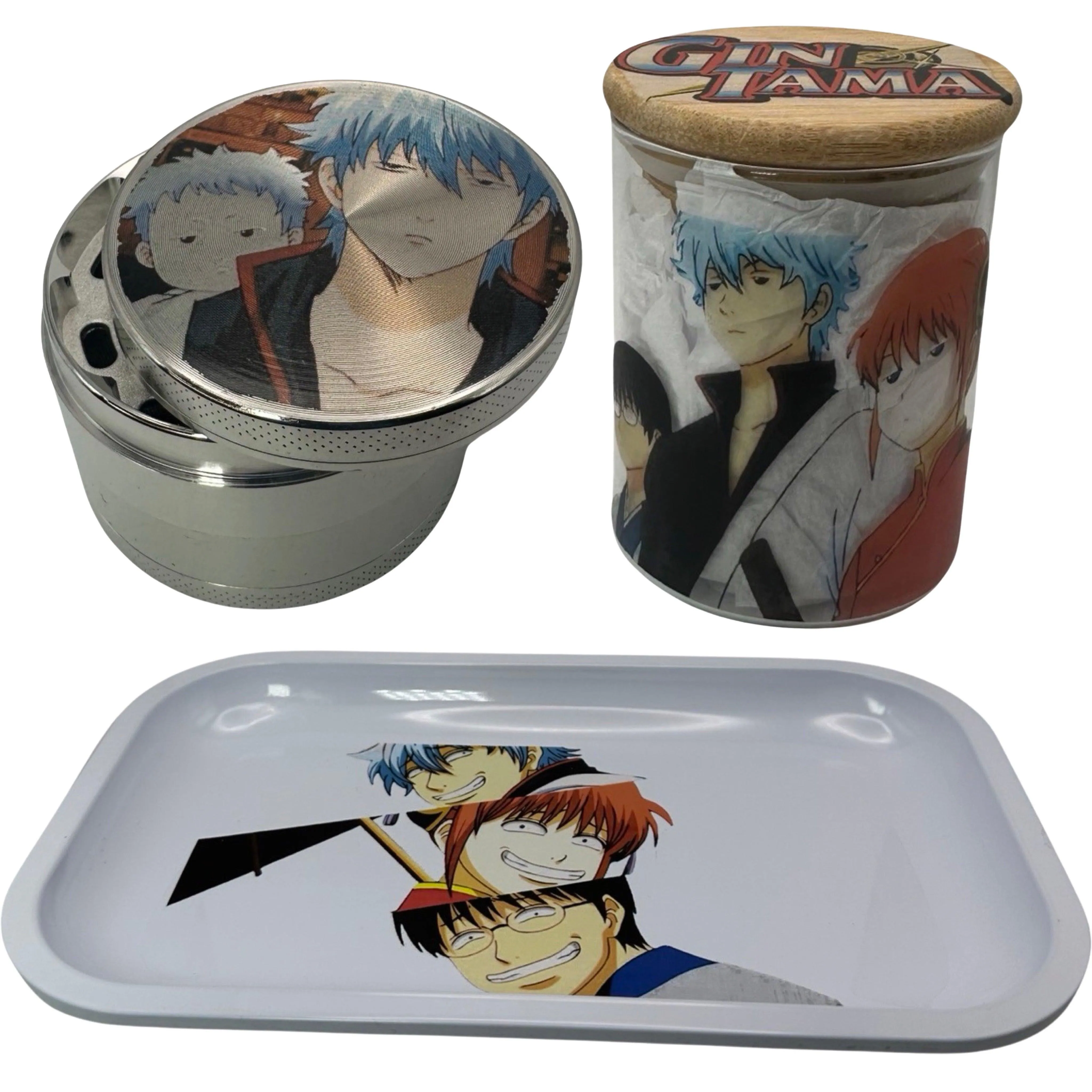 Gintama Anime Spice Grinder, Stash Jar, Rolling Tray Set