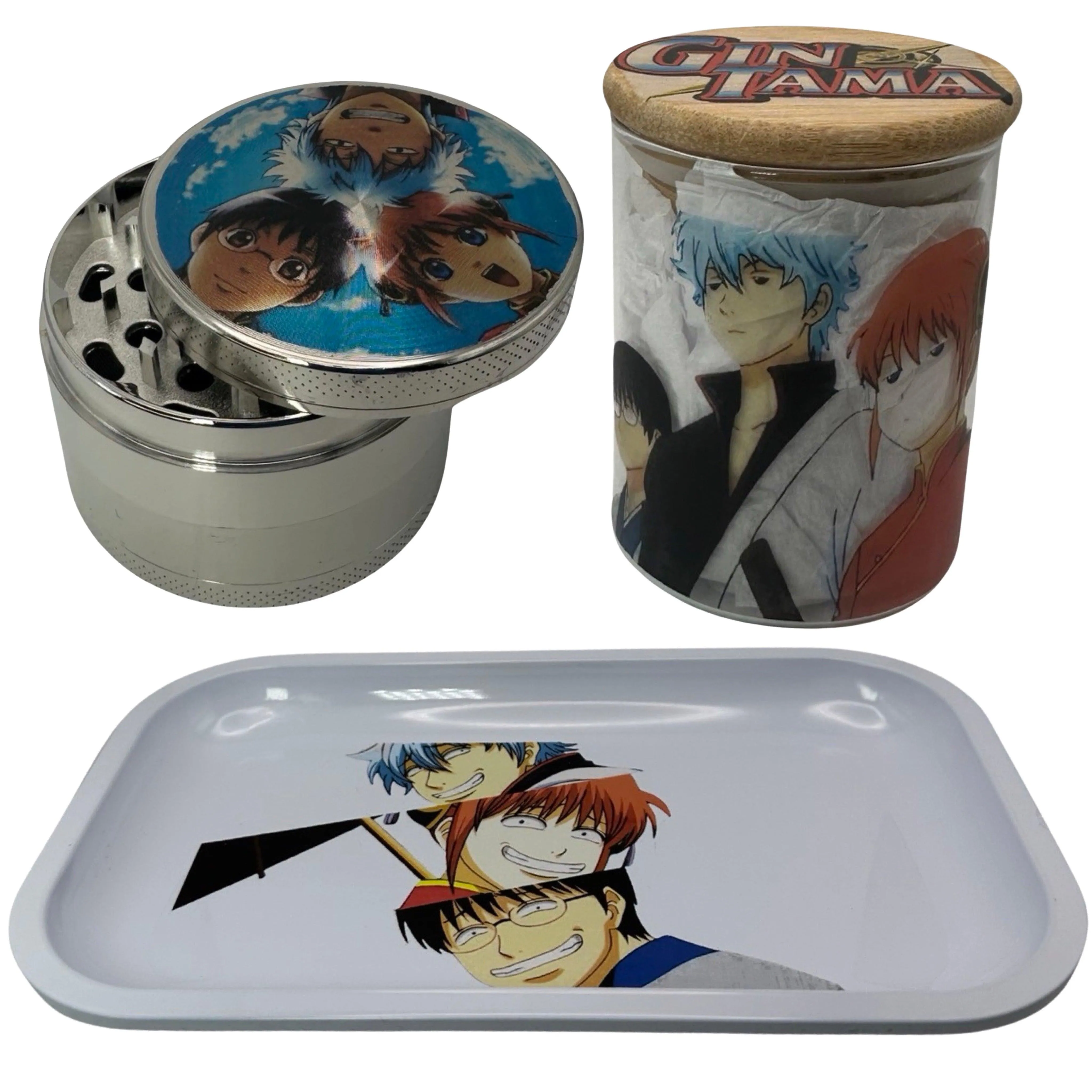 Gintama Anime Spice Grinder, Stash Jar, Rolling Tray Set