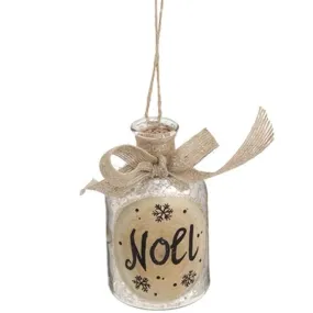 Glass Bottle Ornament Noel