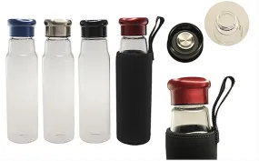 Glass Bottle With Black Neoprene Pouch