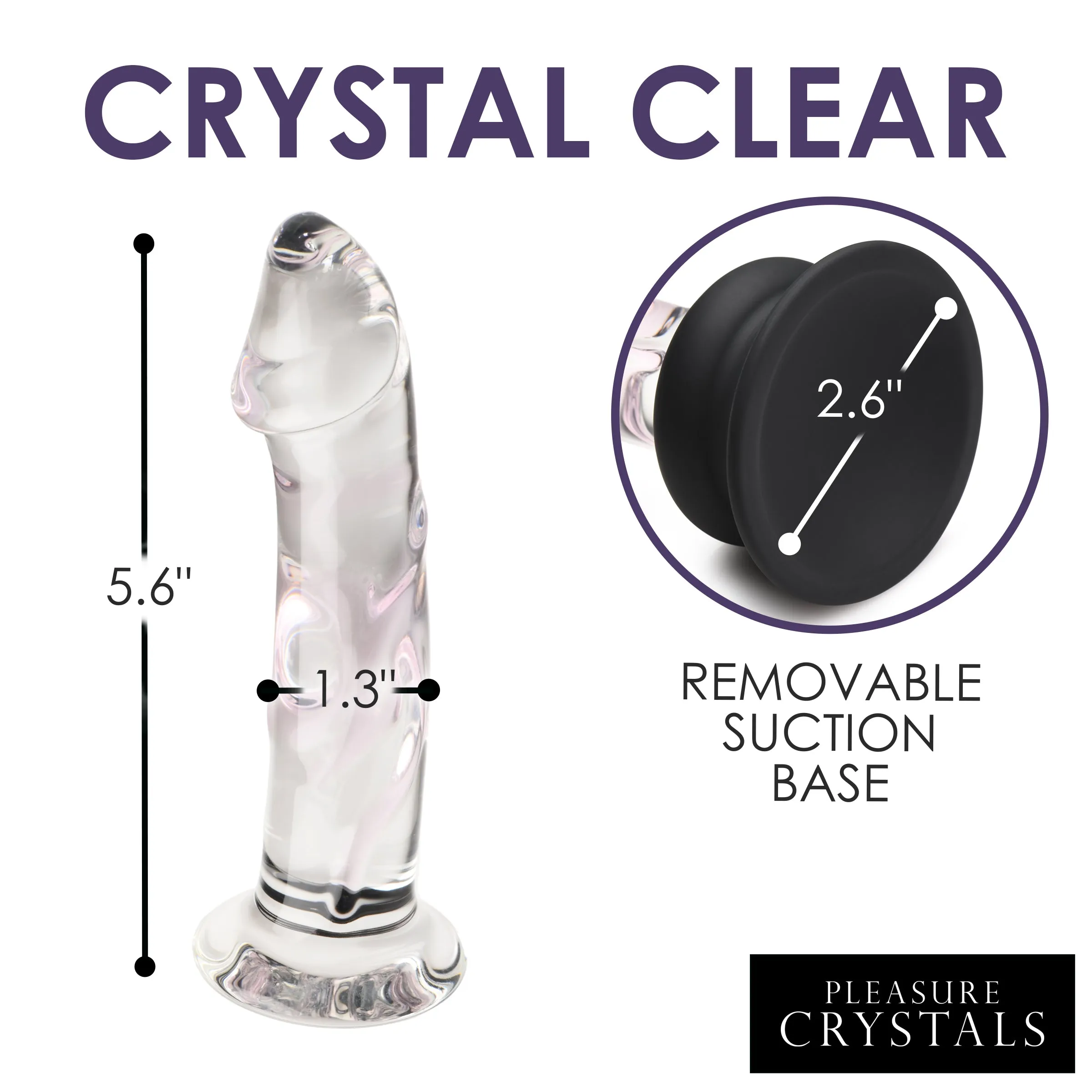 Glass Dildo with Silicone Base - 5.6 Inch