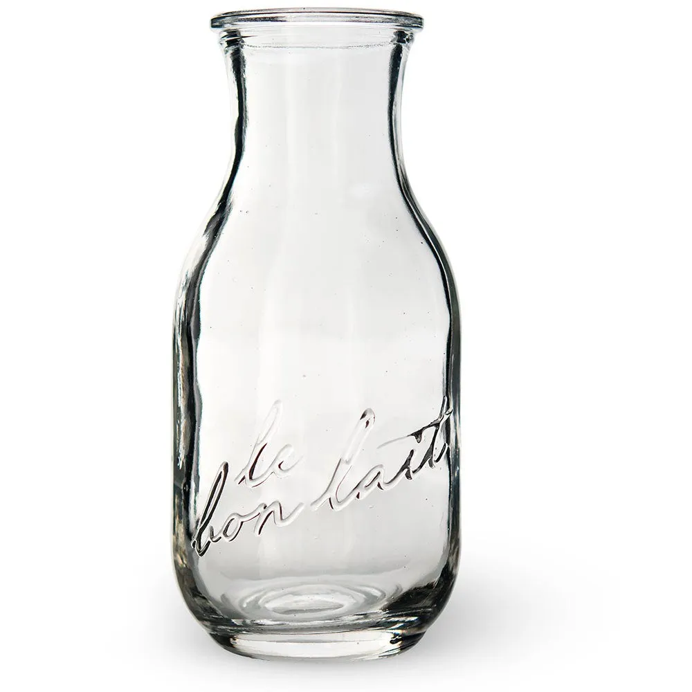 GLASS MILK BOTTLE (4/pkg)