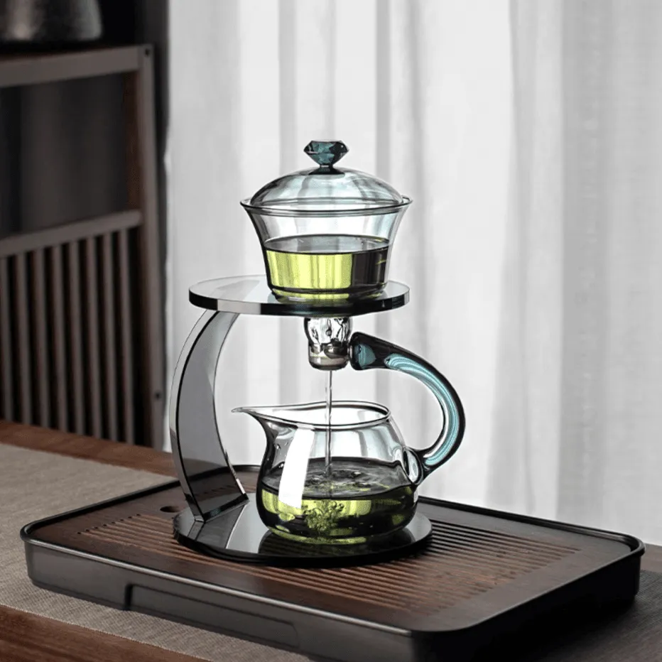 Glass Tea Brewing Set With Magnetic Automatic Dispenser