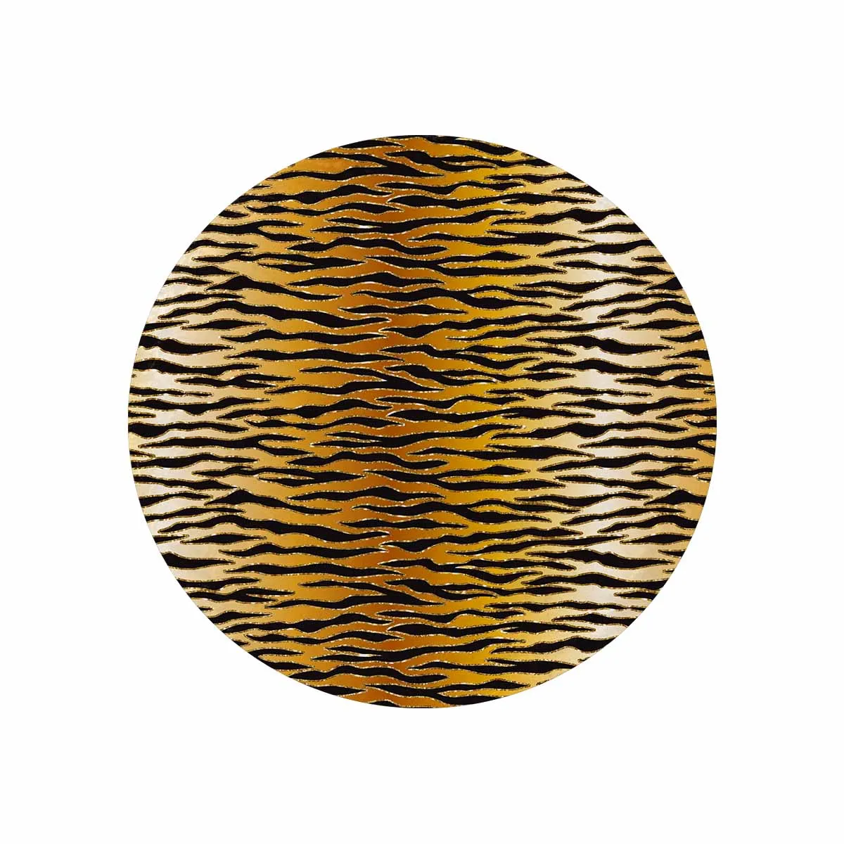 Glitter Gold Animal Print  Circular Micro Fleece Blanket 47"