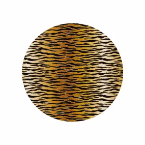 Glitter Gold Animal Print  Circular Micro Fleece Blanket 47"