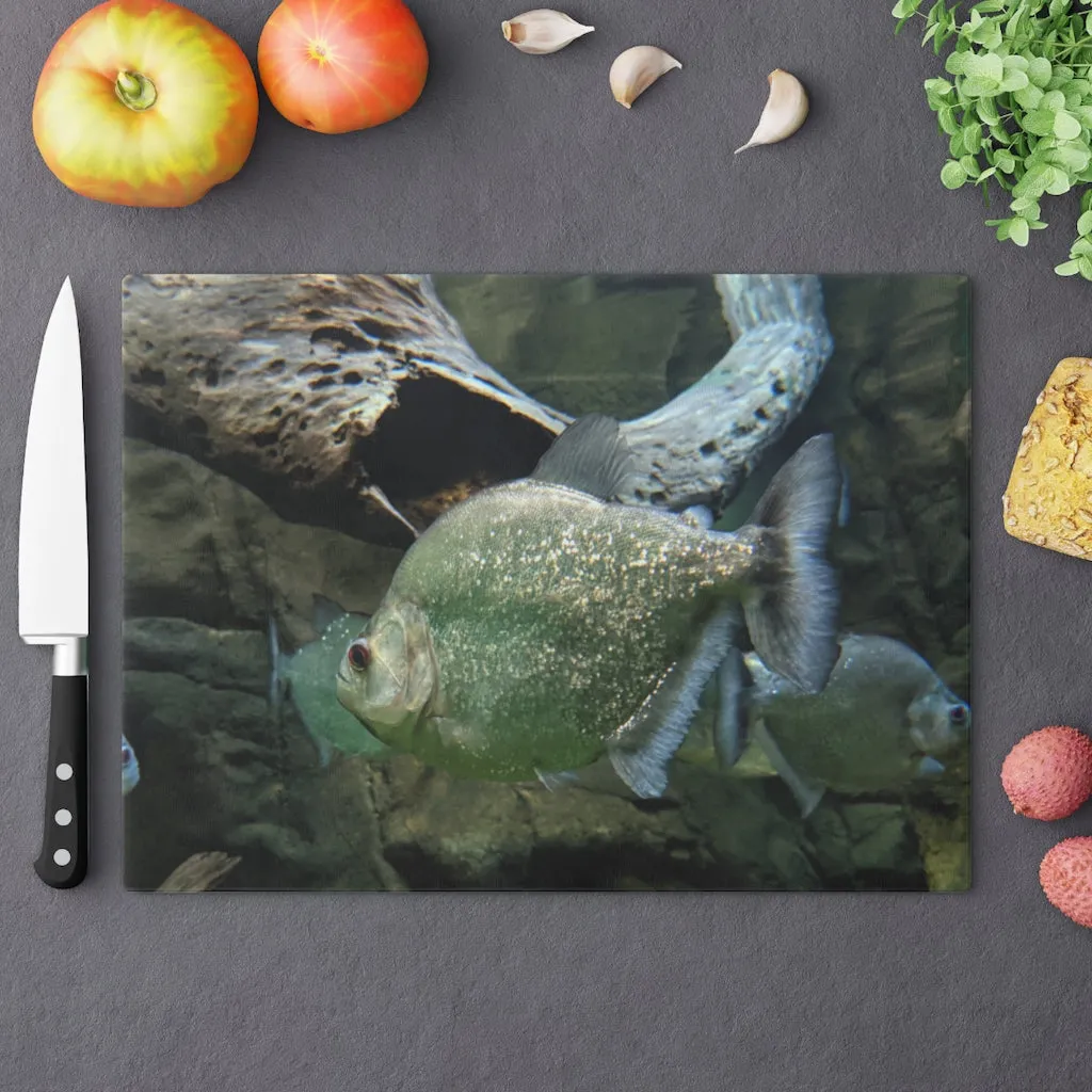 Glitter Green Fish Cutting Board