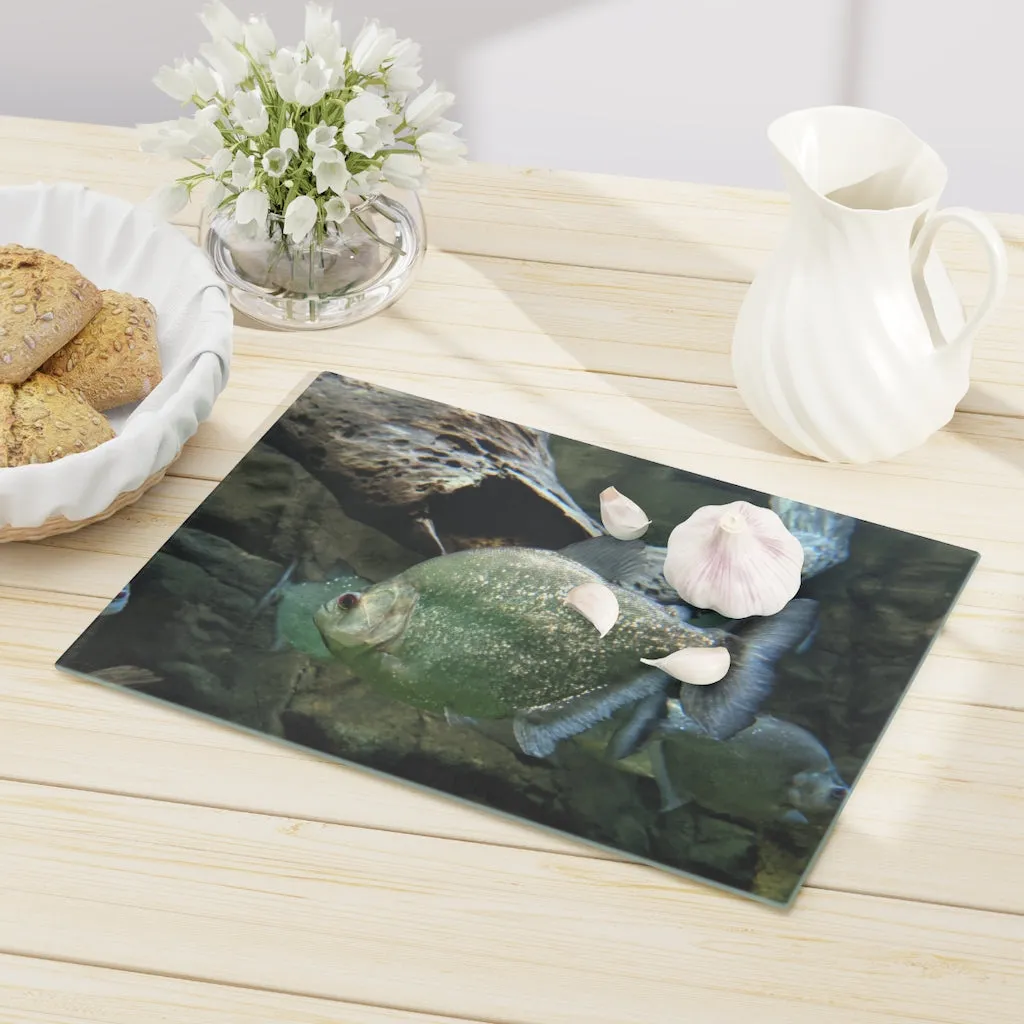 Glitter Green Fish Cutting Board