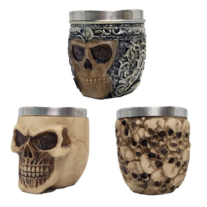 Gothic Shot Glass for Drinkware / Alternative Style Stainless Steel Skull Cup