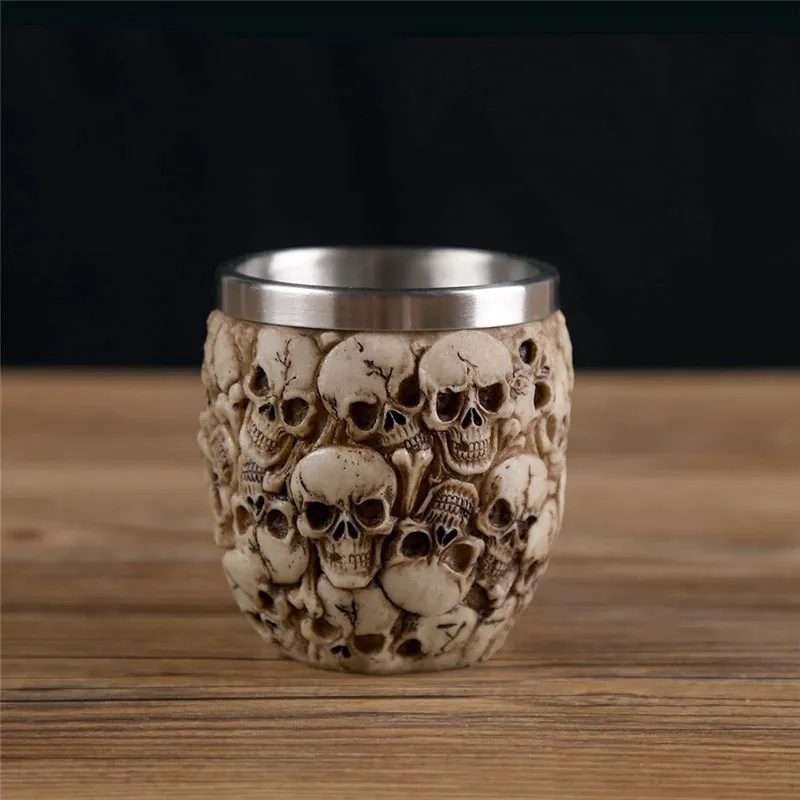 Gothic Shot Glass for Drinkware / Alternative Style Stainless Steel Skull Cup