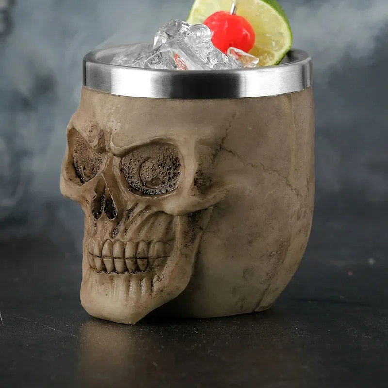 Gothic Shot Glass for Drinkware / Alternative Style Stainless Steel Skull Cup