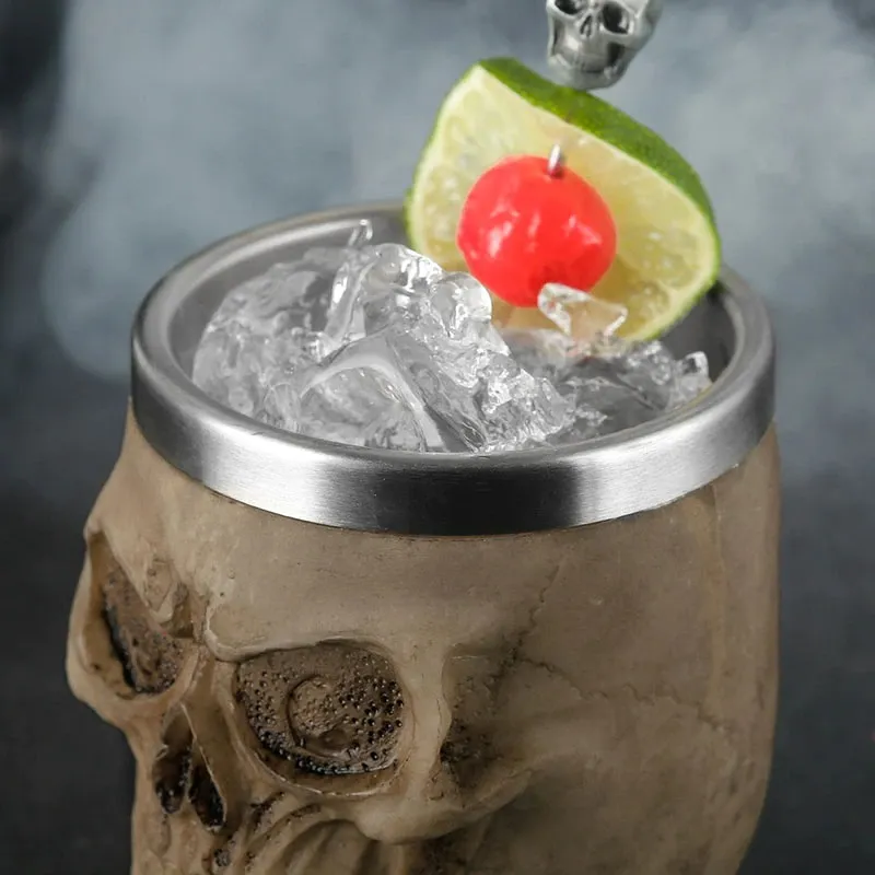 Gothic Shot Glass for Drinkware / Alternative Style Stainless Steel Skull Cup