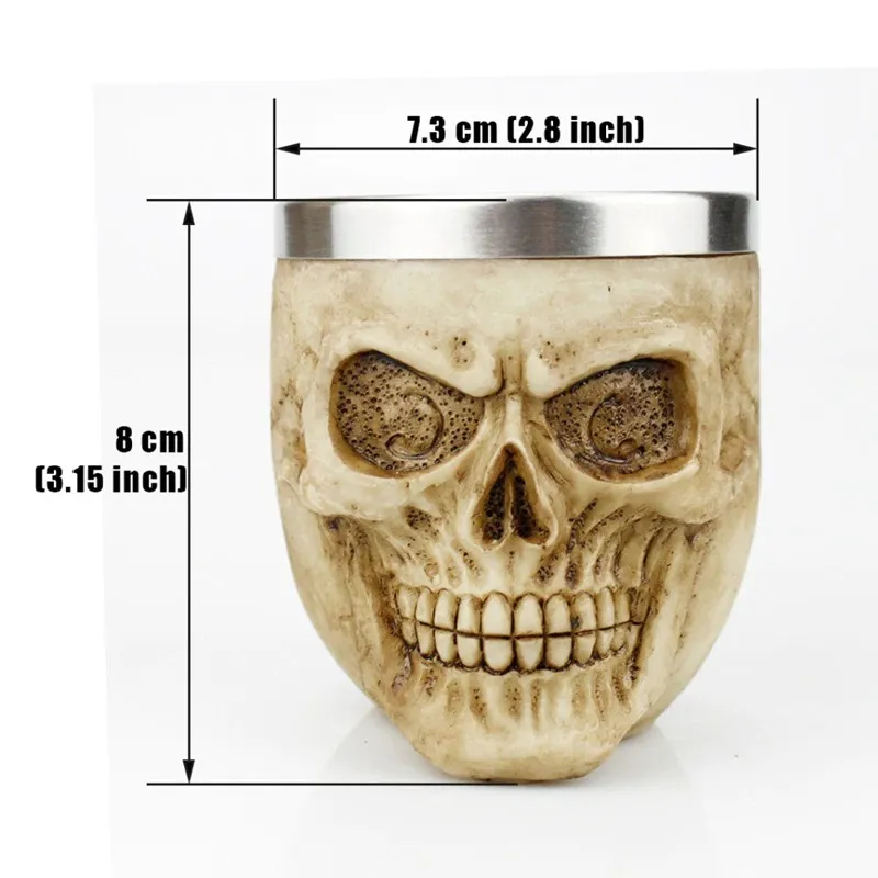 Gothic Shot Glass for Drinkware / Alternative Style Stainless Steel Skull Cup