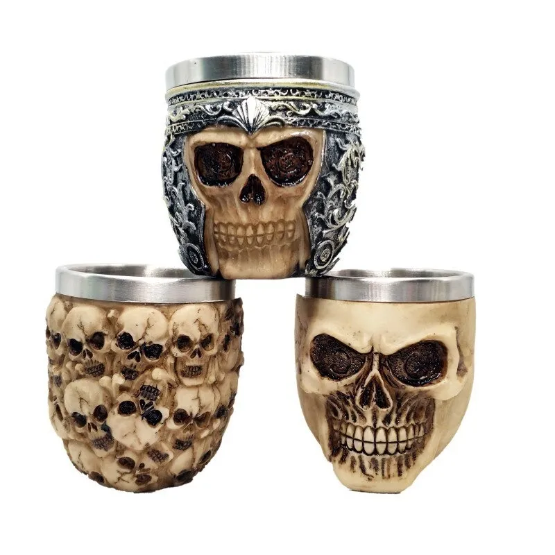 Gothic Shot Glass for Drinkware / Alternative Style Stainless Steel Skull Cup