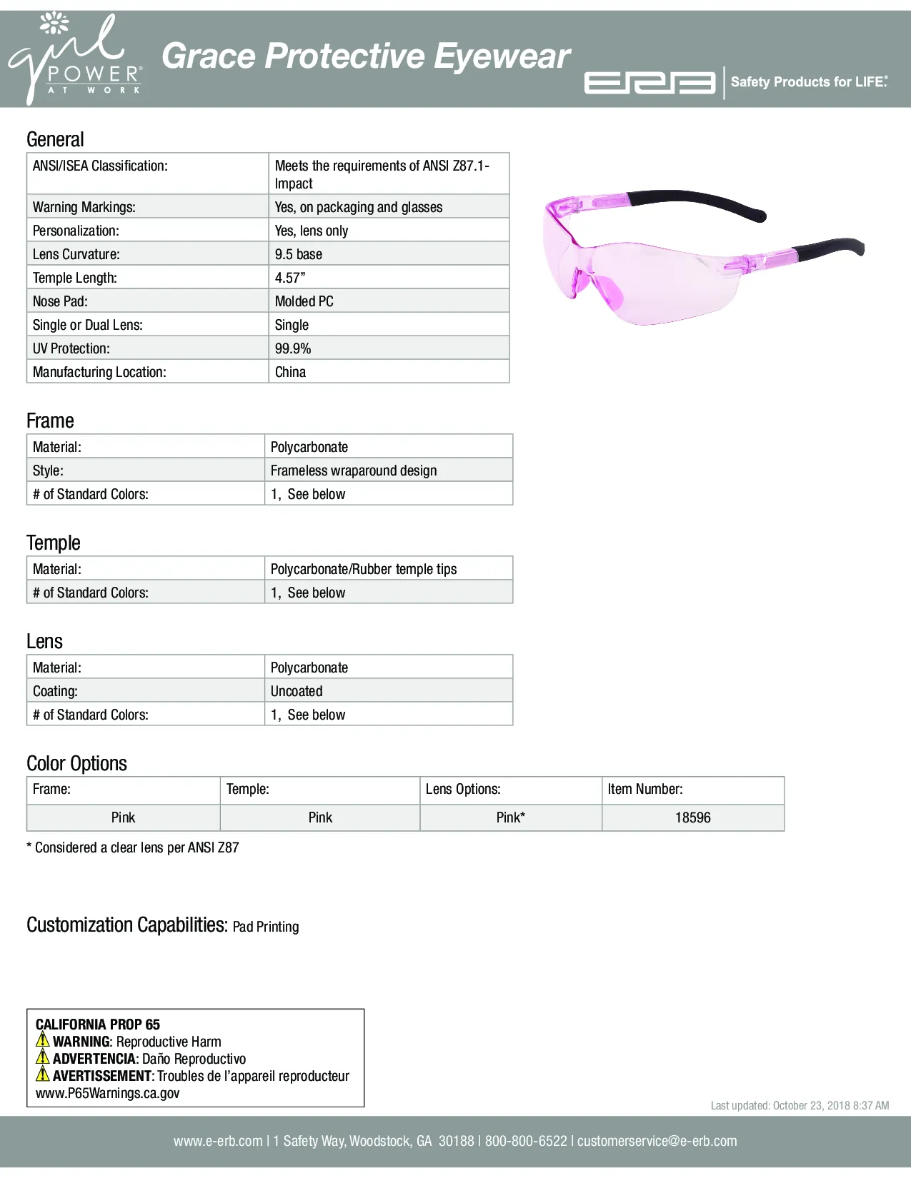 Grace Safety Glasses 1pc