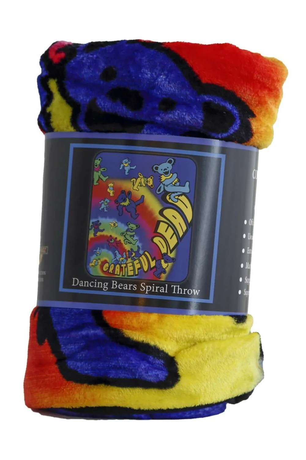 Grateful Dead Bear Spiral Fleece Throw Blanket