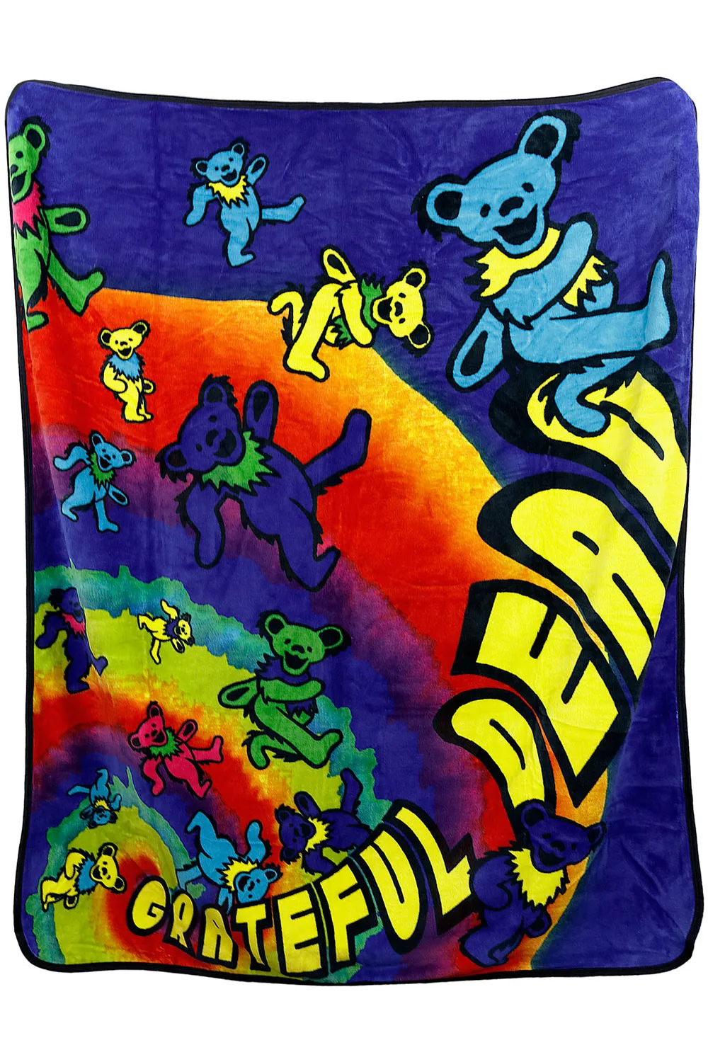 Grateful Dead Bear Spiral Fleece Throw Blanket