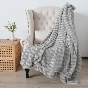 Grey Plaid Throw Blanket