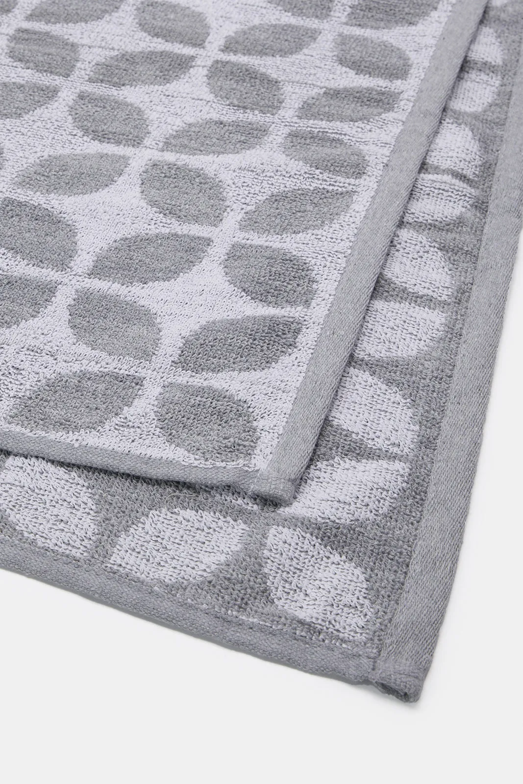 Grey Printed Bath Towel