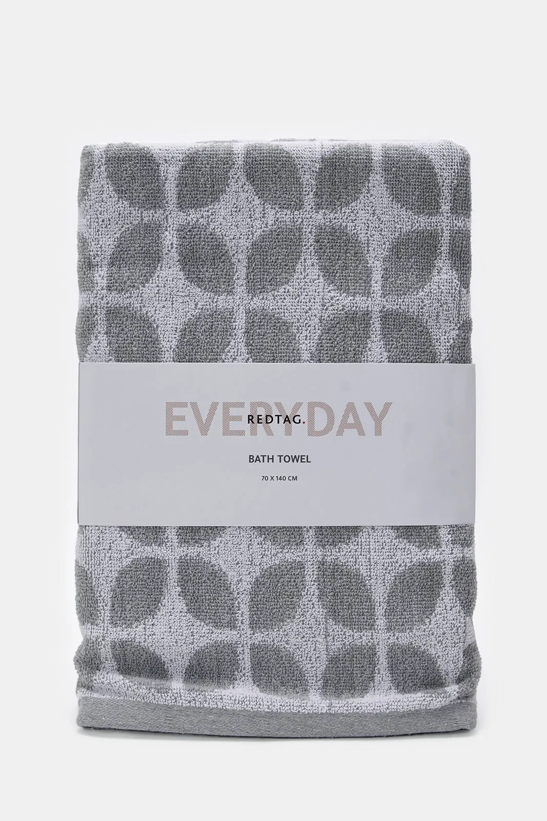 Grey Printed Bath Towel