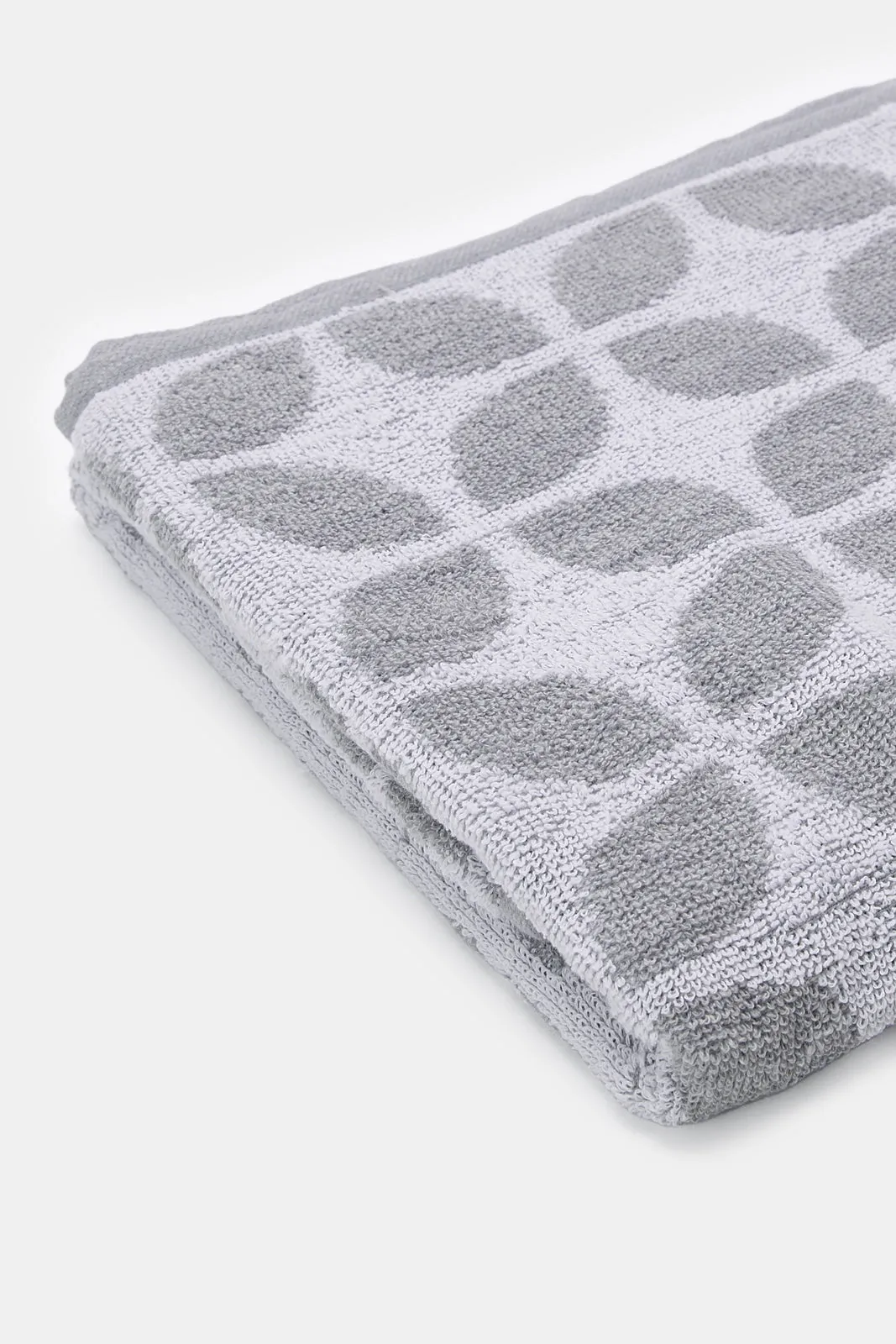 Grey Printed Bath Towel